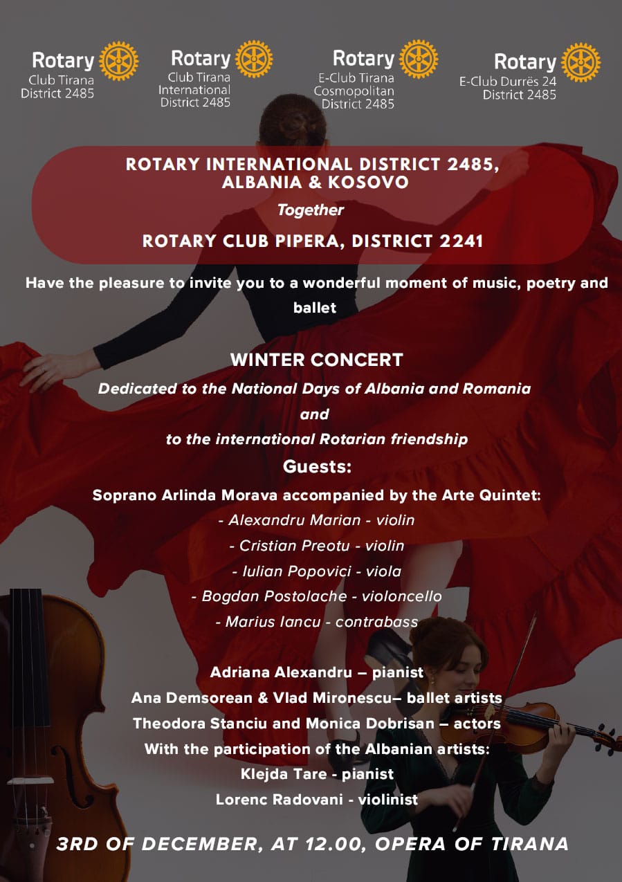 Koncert dimëror për Festat Kombëtare të Rumanisë dhe Shqipërisë