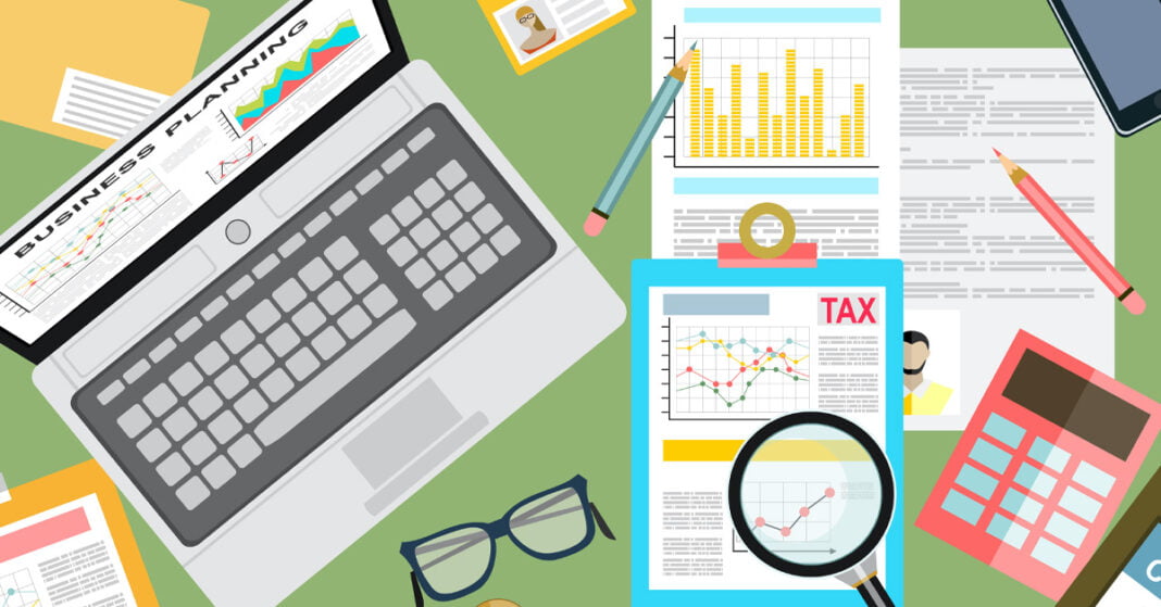 Ilustrim Laptop Makine Llogaritese Dokumenta Taksa