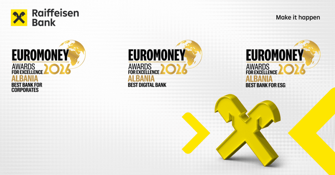 Raiffeisen Bank Shqipëri vlerësohet me tre çmime nga Euromoney Awards Raiffeisen Bank Shqipëri vlerësohet me tre çmime nga Euromoney Awards for Excellence 2026