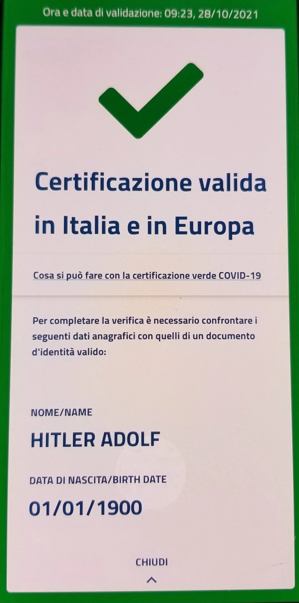 Adolf Hitler GreenPass