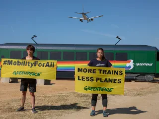 Greenpeace Banner Protest