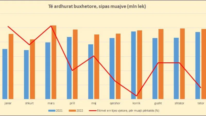 Kriza prek konsumin, të indeksuara me inflacionin, të ardhurat buxhetore ishin negative në tetor