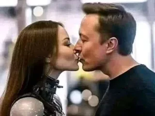 Elon Musk duke puthur robotë, fotot bëhen virale
