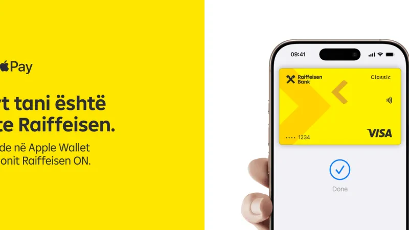 Raiffeisen Bank sjell Apple Pay për mbajtësit e kartave Visa &amp; Mastercard, direkt nga aplikacioni
