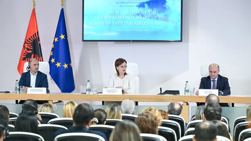 Banka e Shqipërisë dhe EIB prezantojnë draftin përfundimtar të Taksonomisë së Gjelbër